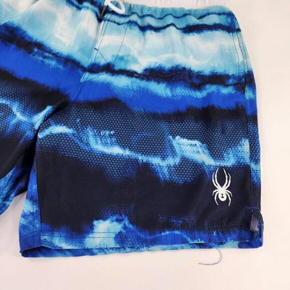 Spyder Men's Standard 7" Tie-dye Volley Swim Trunks Size Small Blue Shorts - Picture 4 of 11